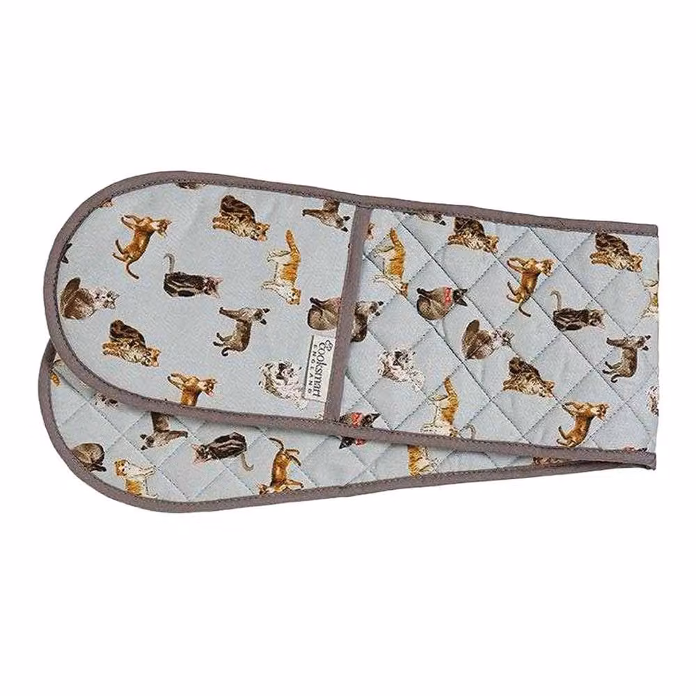 Cooksmart Curious Cats Double Oven Glove in Multicolour Cotton – 2