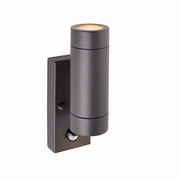 Netlighting Palin Outdoor Up and Down Wall Light in Anthracite Black with PIR Motion Sensor and Timer, IP44 Rated – 2