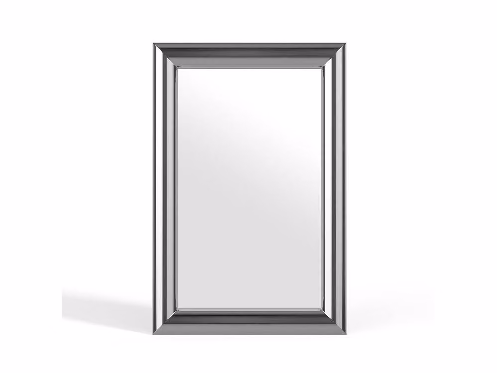 Vente-unique BORAYA Rectangular Metal Wall Mirror in Silver, W: 80 cm, H: 120 cm – 2