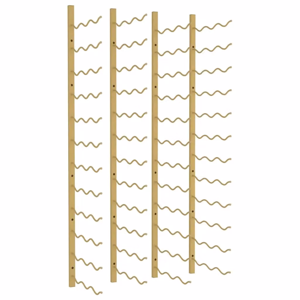 Berkfield Home Wall Mounted Gold Iron Wine Rack for 36 Bottles, Set of 2 – 2
