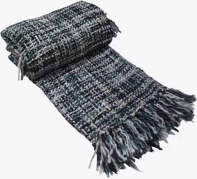 Absolutely Natural Lifestyle Woven Handloom Blanket Throw in Grey