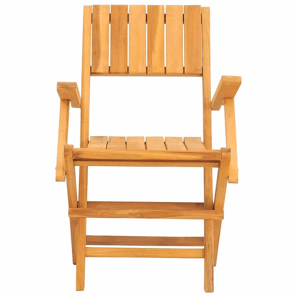 Berkfield Home Set of 4 Folding Garden Chairs in Brown Solid Teak Wood, W/D/H: 55 x 61 x 90 cm – 2
