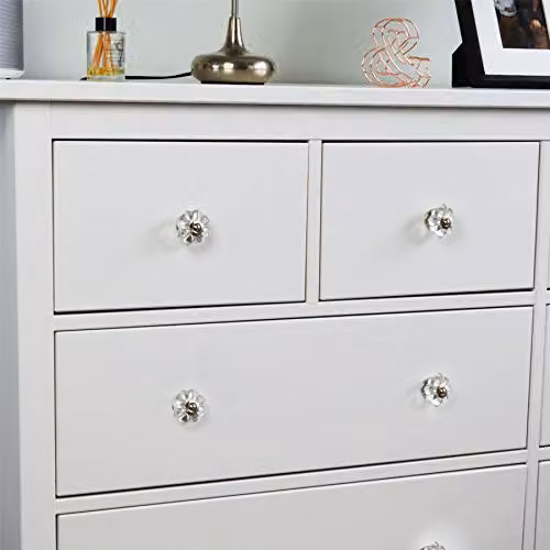 Nicola Spring Clear Polished Glass Cabinet Knobs, Pack of 12 – 3