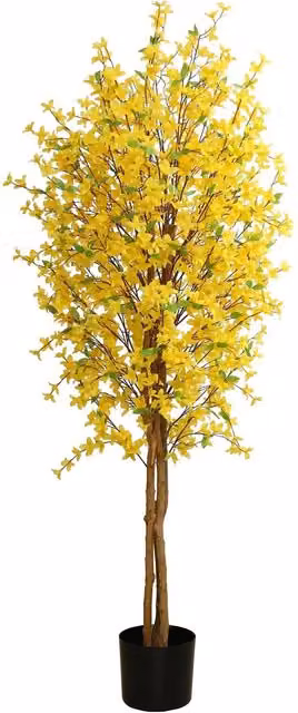 Leaf Design UK Yellow Artificial Forsythia Tree, Height: 150 cm – 1