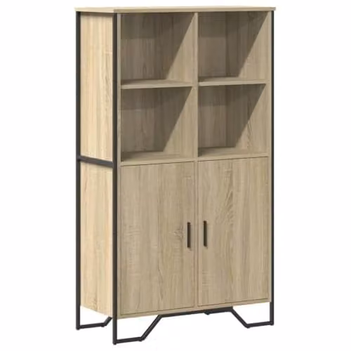 vidaXL Modern Highboard Sideboard Cabinet in Brown, W: 79.5 cm, D: 35.5 cm, H: 137.5 cm