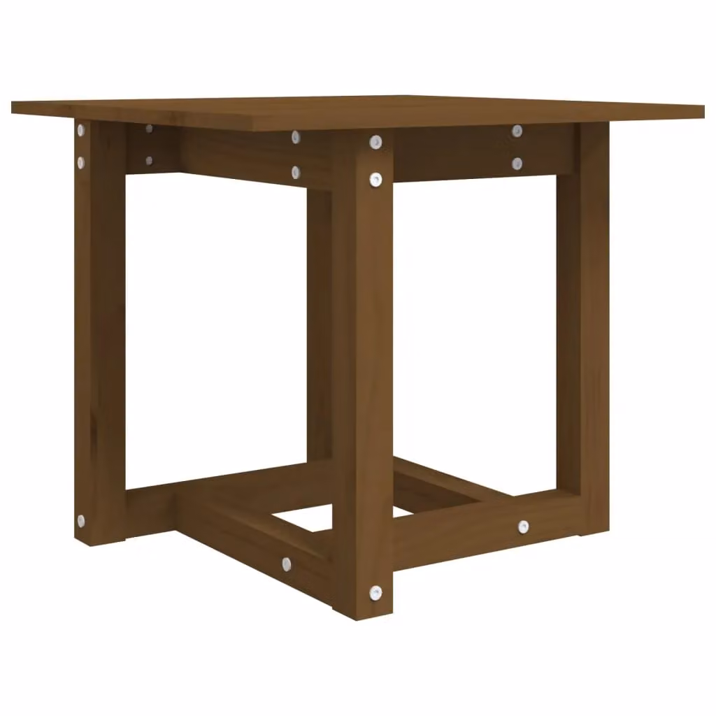 Berkfield Home Honey Brown Solid Wood Pine Coffee Table W/D/H: 50 x 50 x 45 cm – 2
