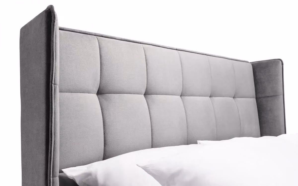 Ashfield Grey Plush Premium Velvet Upholstered Ottoman Bed with Lift Up Base, W/D/H: 140 x 200 cm – 2