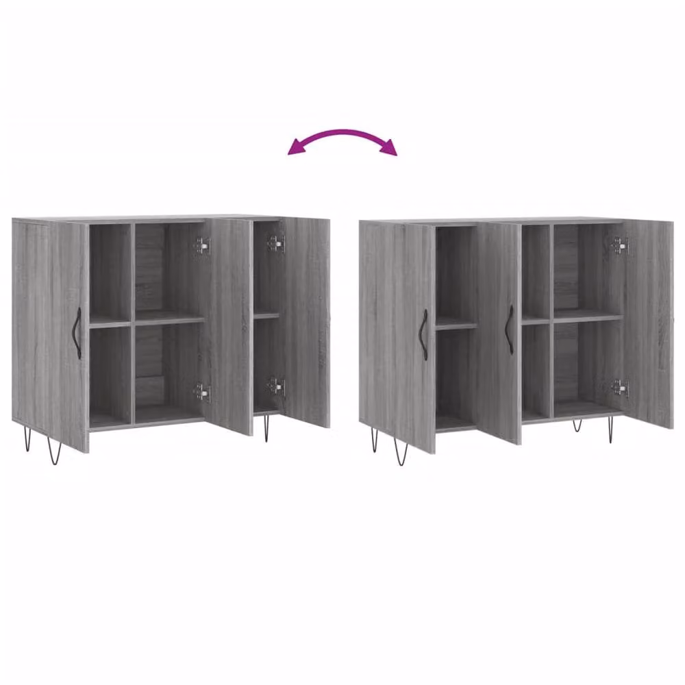 Berkfield Home Grey Sonoma Sideboard in Engineered Wood W/D/H: 90 x 34 x 80 cm – 4