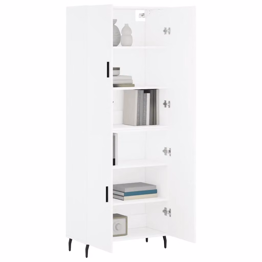 Berkfield Home Modern White Matt Highboard with Hinged Doors and Internal Shelves, W/D/H: 69.5 x 34 x 180 cm – 2