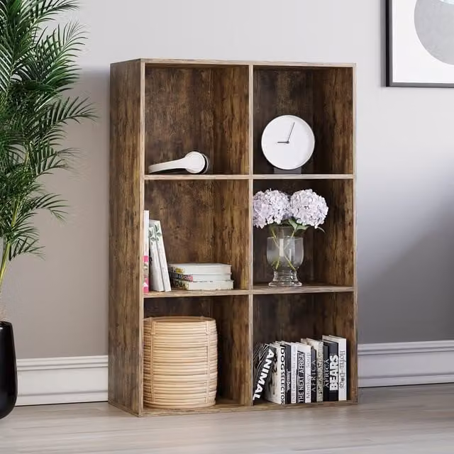 Vida Designs Durham 6 Cube Storage Unit in Brown Wood