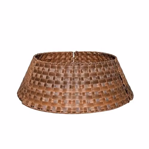 Samuel Alexander Brown Plastic Wicker Rattan Woven Christmas Tree Skirt, W/D/H: 70 x 48 x 24 cm – 1
