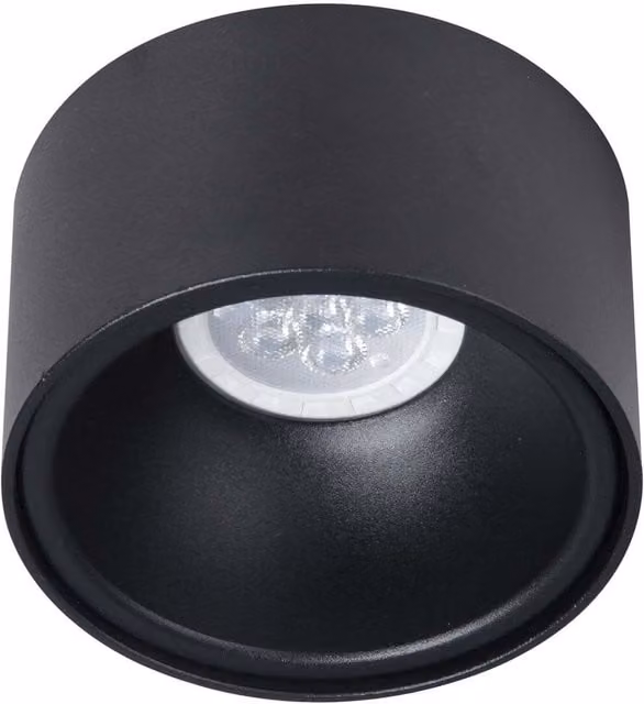 Milagro Bali Round Surface Mounted Spotlight in Black and White with 1xGU10 Aluminium Design