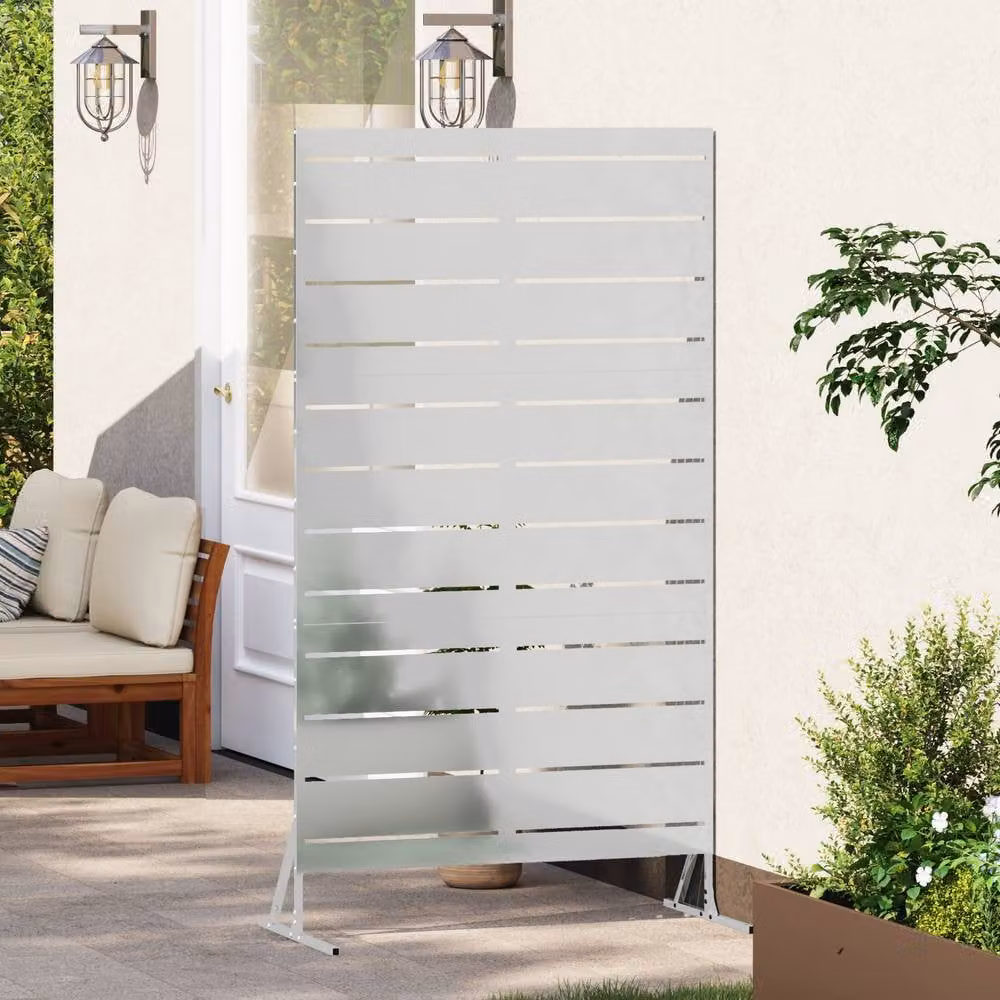 Berkfield Home Silver Galvanised Steel Privacy Screen, Height: 180 cm – 3
