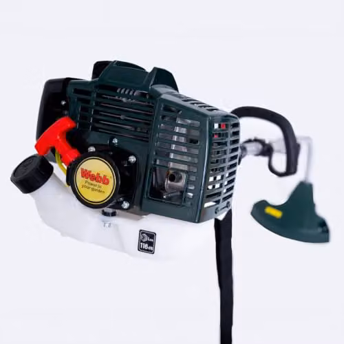 Webb WELT26 26cc 2-Stroke Petrol Tap Head Line Trimmer with Curved Shaft, Anti-Vibration Loop Handle and Twin Bump Line Feed in Black and Orange – 2