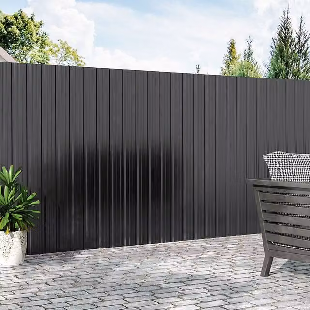 Breeins Black Steel Corrugated Metal Panels