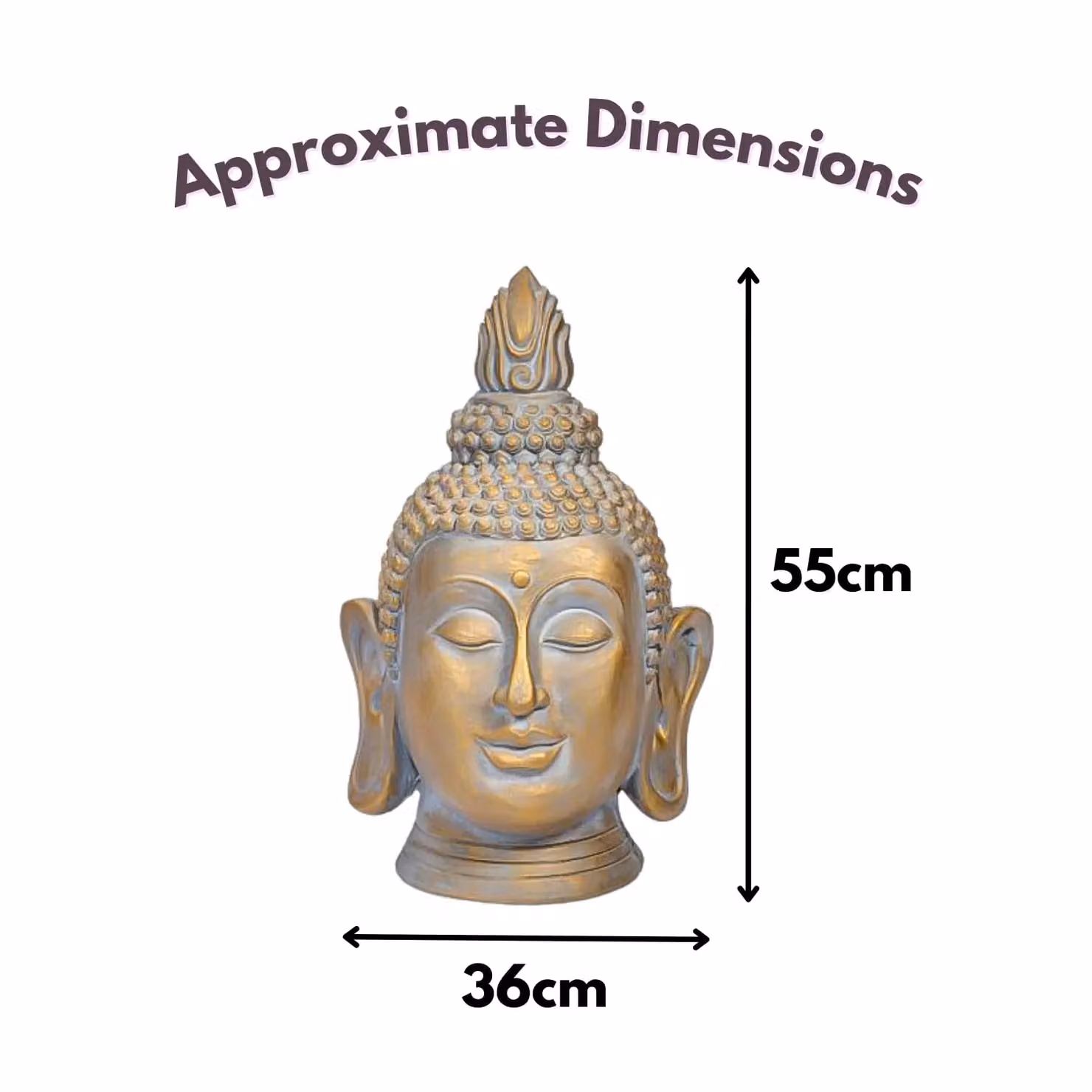 Marco Paul XLarge Buddha Head Gold Stone Garden Ornament – 2