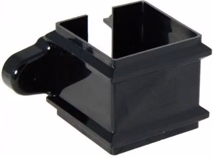 FloPlast Square Downpipe Clip with Fixing Lugs, 65mm, Black
