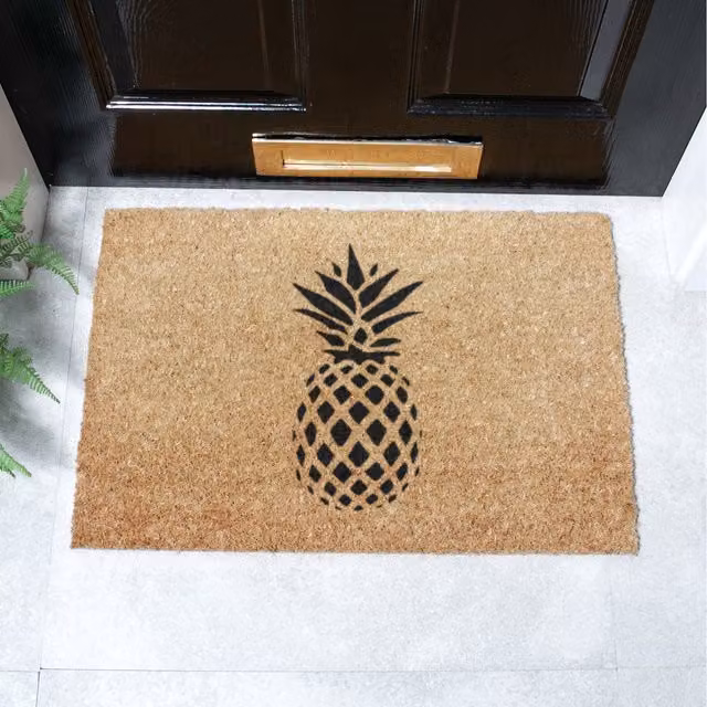 Artsy Mats Brown Pineapple Coir and Rubber Non-Slip Weatherproof Doormat