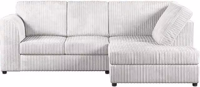 Furnishings For Less UK Luxor 4 Seater Corner Sofa, Right Hand Facing, Silver Jumbo Cord