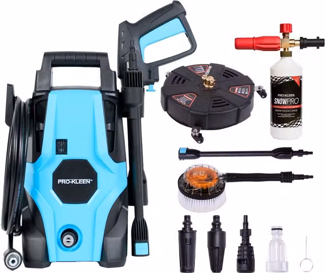 ProKleen Pressure Washer with Rotary Brush, 13 inch Patio Cleaner and Karcher K Series Snow Foam Lance in Black – 1