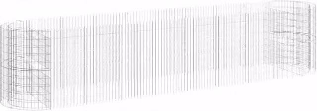 Berkfield Home Silver Galvanised Steel Stone Gabion Raised Bed, W: 500 cm, D: 100 cm, H: 100 cm