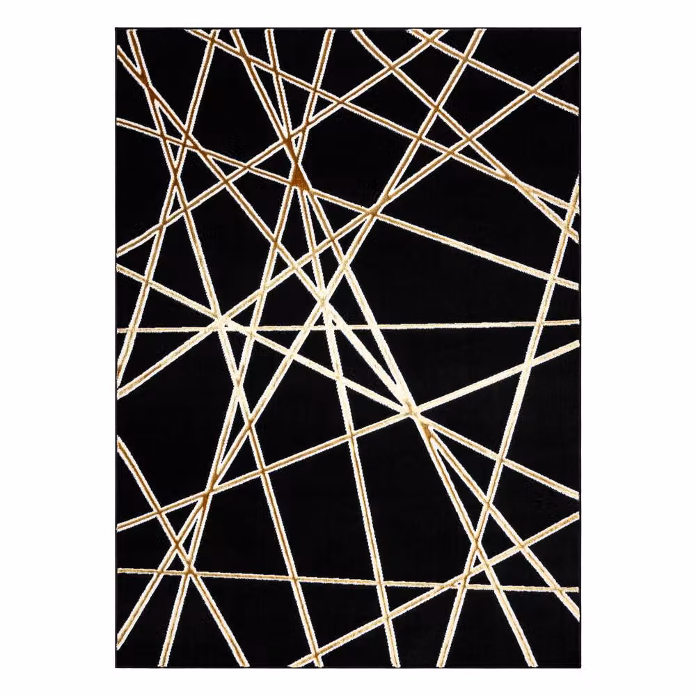 RugsX Allure Geometric Modern Rug in Black, W: 200 cm, D: 290 cm – 2