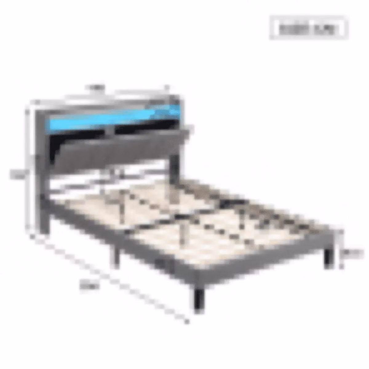 Matteo Grey Velvet Upholstered Double Bed with Under-Bed LED Lighting and USB Charging Ports, W: 135 cm, L: 190 cm – 4