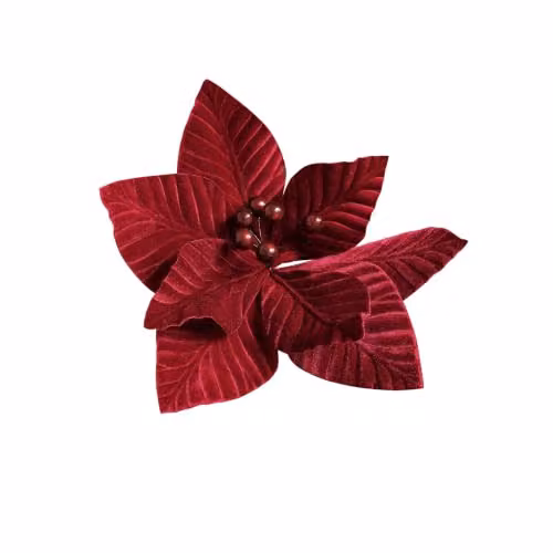 Melody Maison Set of 2 Red Christmas Poinsettia Pick Decorations, Height: 28 cm – 4