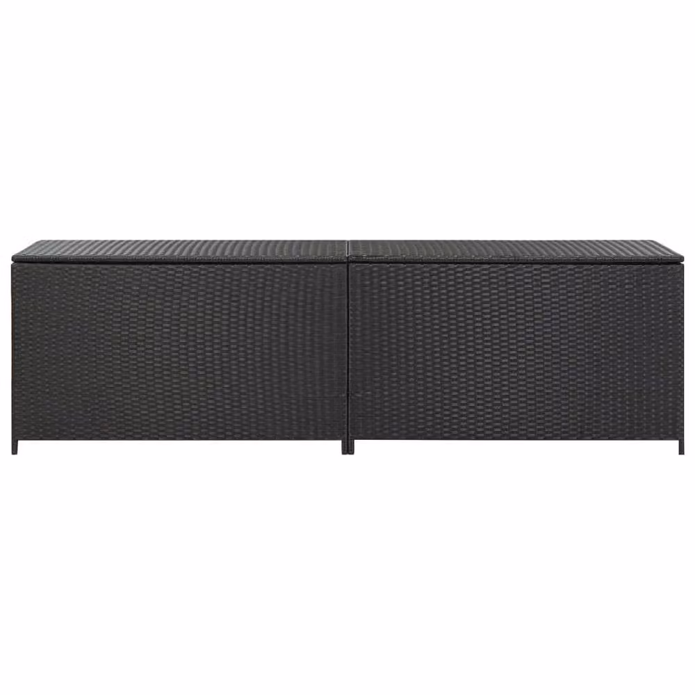 Berkfield Home Garden Poly Rattan Storage Box in Black, W/D/H: 200 x 50 x 60 cm – 2