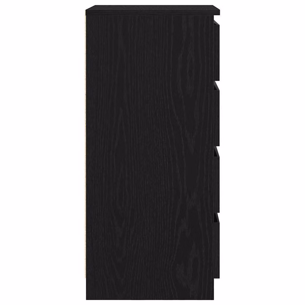 Berkfield Home Modern Sideboard with Drawers in Black Oak, W/D/H: 37.5 x 35.0 x 99.0 cm – 3