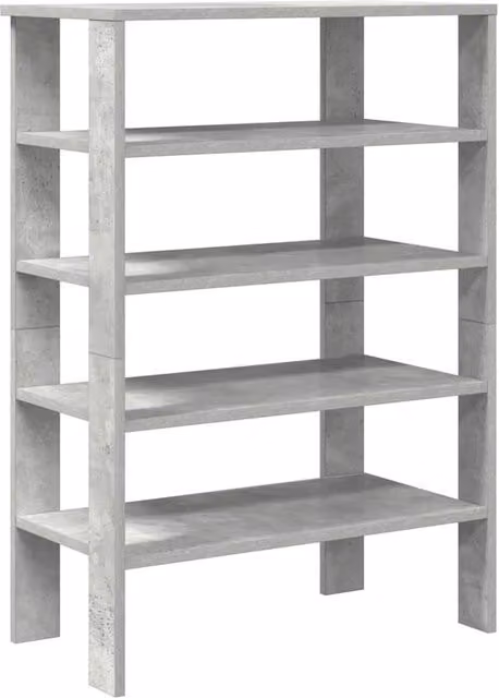 Berkfield Home Freestanding Shoe Rack in Grey MDF, W/D/H: 61 x 32 x 87.5 cm