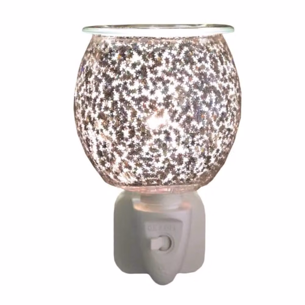 Aroma Accessories Glitter Star Electric Plug In Wax Melter in Silver, Height: 12 cm – 2