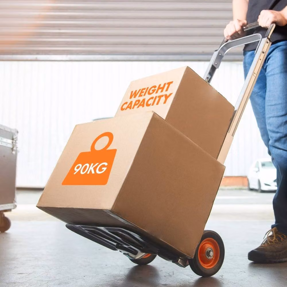 NESTLUNE Folding Sack Truck Hand Trolley in Silver, 90kg Capacity, W: 52 cm x H: 108 cm – 4