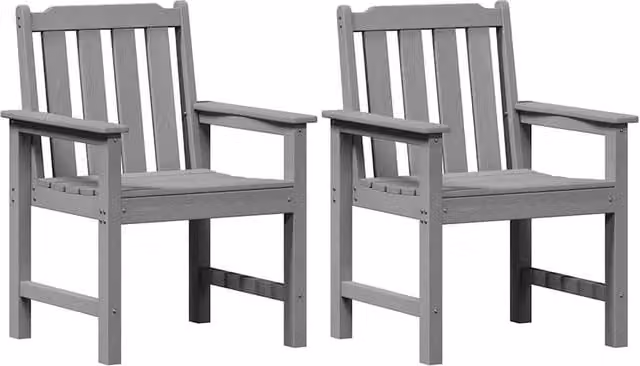 Berkfield Home Set of 2 Light Grey HDPE Garden Dining Chairs – 1
