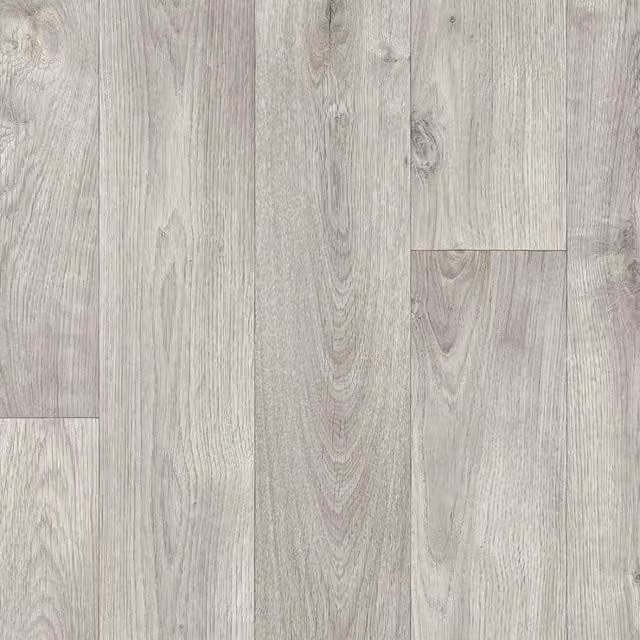 Vinyl Flooring UK Light Grey Wood Effect Anti Slip Vinyl Flooring, W: 200 cm, L: 500 cm
