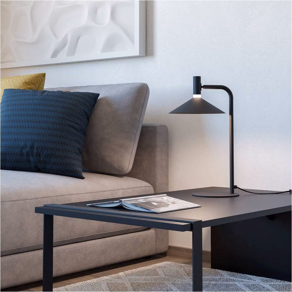 Loops 2 Pack Modern Black Metal Table Lamps with LED Bulbs – 2
