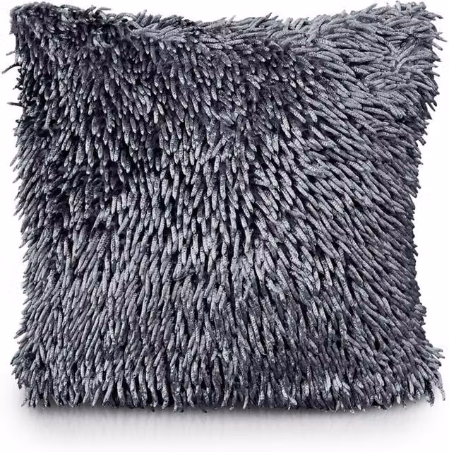 Velosso Modern Square Chenille Cushion in Grey