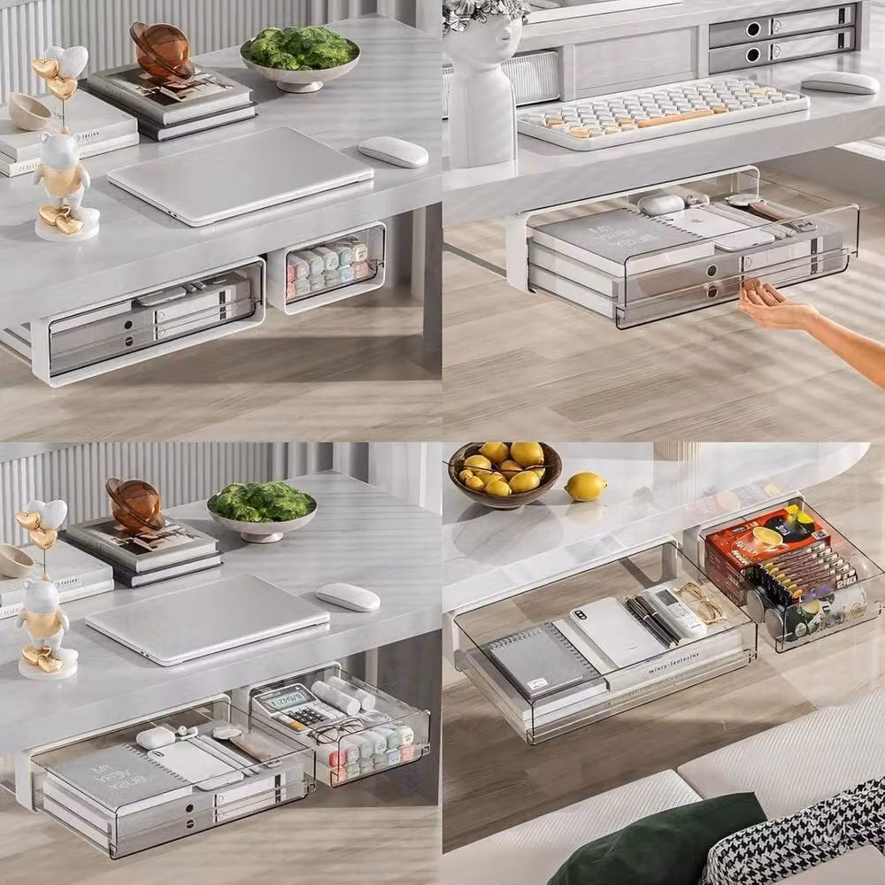 VOGREX Clear Pull Out Under Cabinet Drawer Organizer and Slide Out Kitchen Shelf – 2