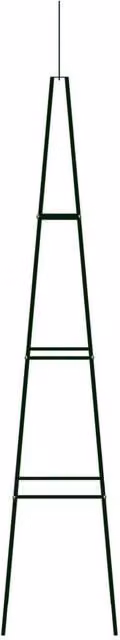 Berkfield Home Sturdy Metal Garden Climbing Plant Racks, 2 Pack, Dark Green, W/D/H: 35 x 35 x 195 cm