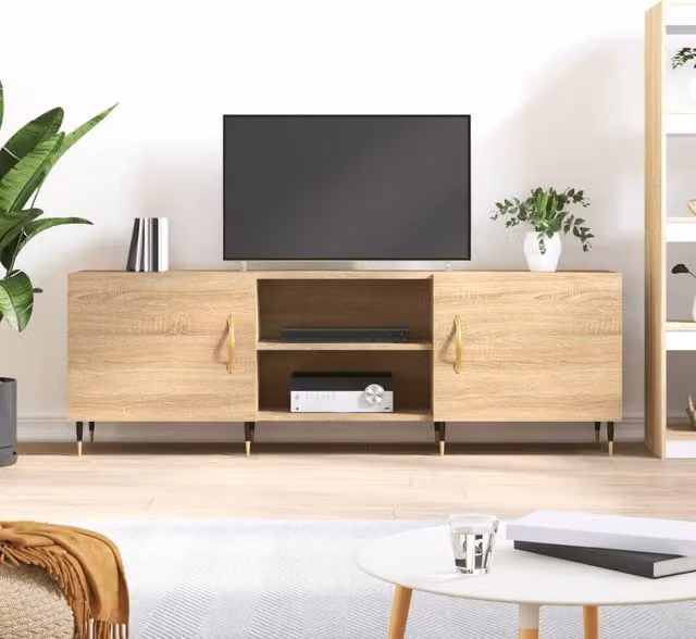 Berkfield Home TV Cabinet in Sonoma Oak Brown, W/D/H: 150 x 30 x 50 cm – 1