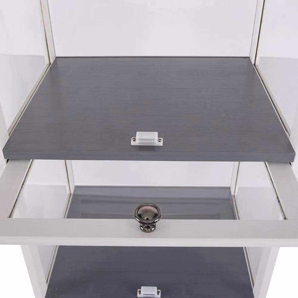 Kelvenix 3-Tier Modern Display Case with Glass Doors in White, W/D/H: 106 x 35 x 35 cm – 3