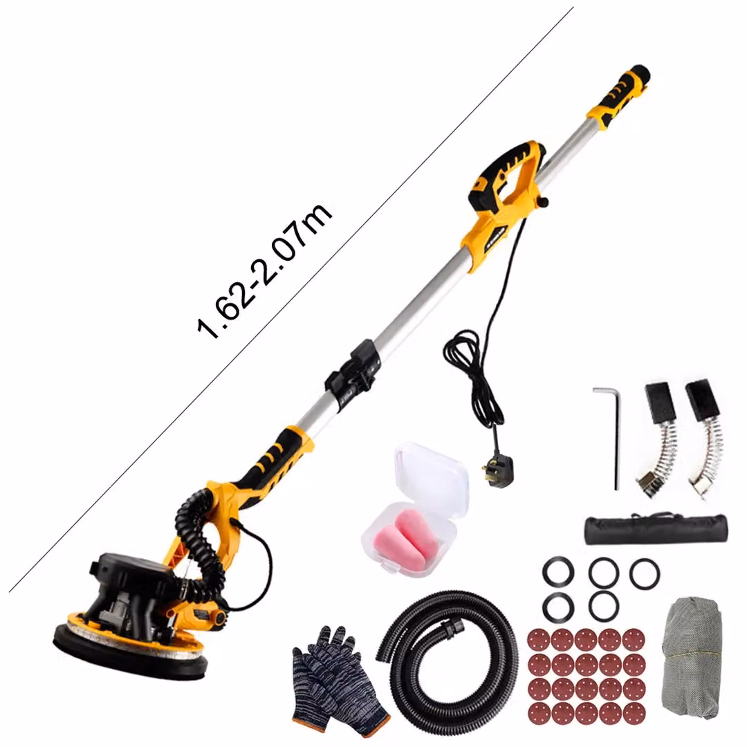 SPETLEK 850W 7-Speed Electric Drywall Sander with Vacuum Attachment in Yellow – 2
