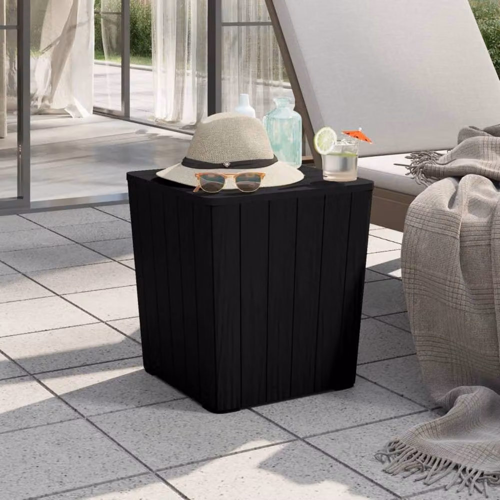 Berkfield Home Garden Table with Removable Lid in Matt Black Polypropylene – 2