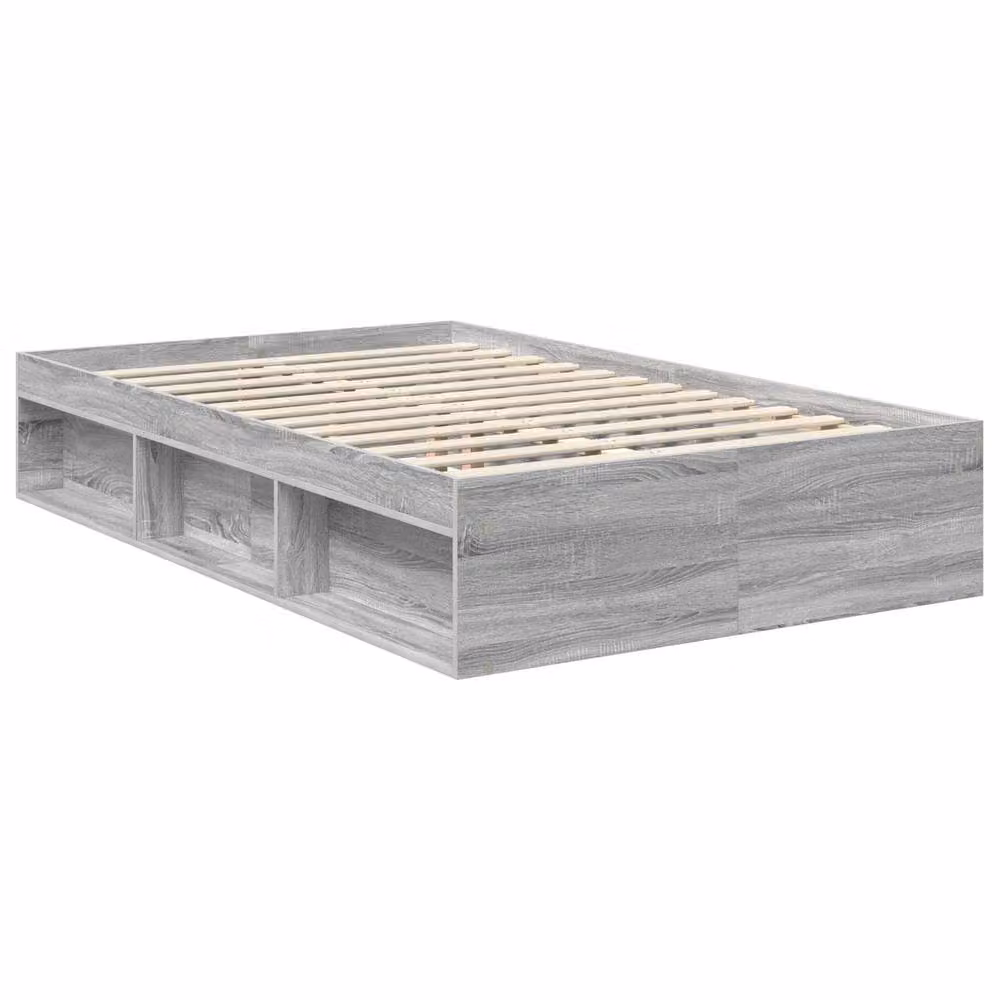 Berkfield Home Grey Sonoma Bed Frame in Solid Pine and Engineered Wood, W/D/H: 120 x 200 cm – 2