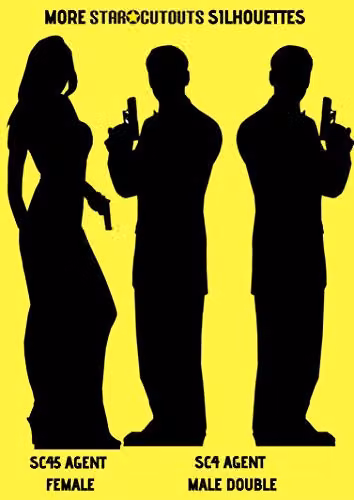Star Cutouts SC007 Secret Agent Male and Female Double Silhouette Cardboard Cutouts, Black, Height: 172 cm – 5