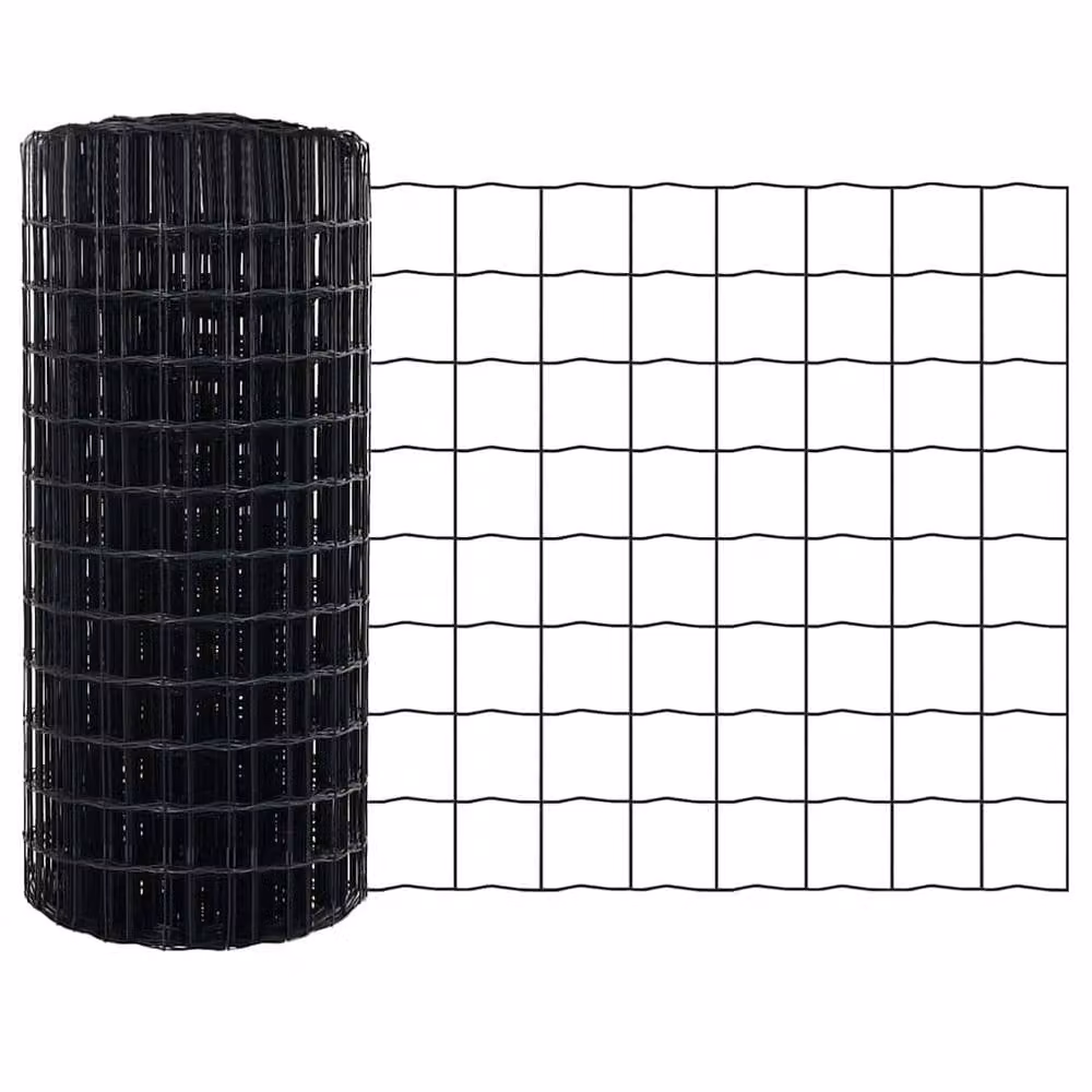 Berkfield Home Stylish Euro Fence in Grey Galvanised Steel with 7 Spike Posts, W: 10 m, H: 0.4 m – 6