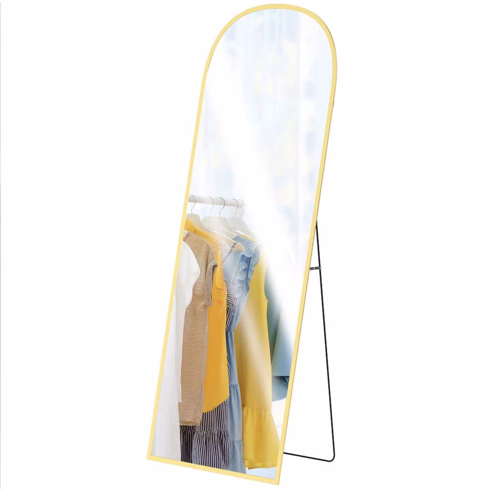 STILVORA Full Length Rectangular Mirror with Stand and Wall Mount, Gold – 3