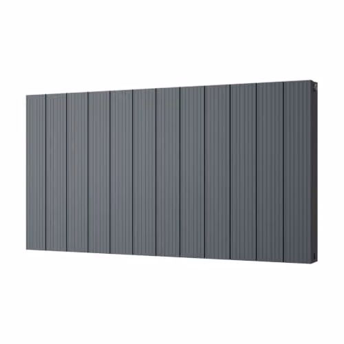 UK Radiators Thetford Anthracite Grooved Horizontal Designer Aluminium Radiator W: 112.4 cm, H: 60 cm – 2