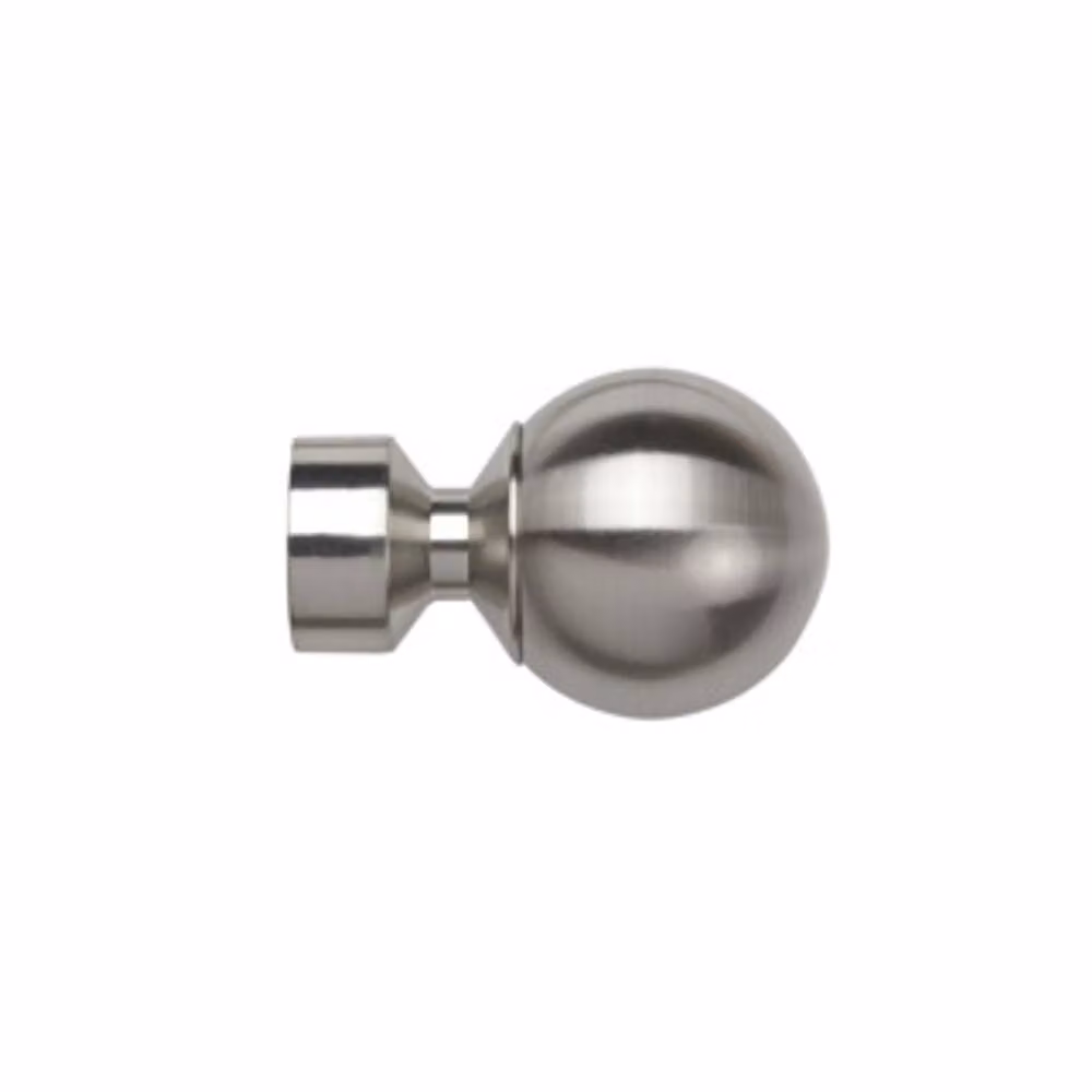 New Edge Blinds 28mm Metal Eyelet Curtain Pole Set with Met Ball Finial in Silver, Width: 390 cm – 2