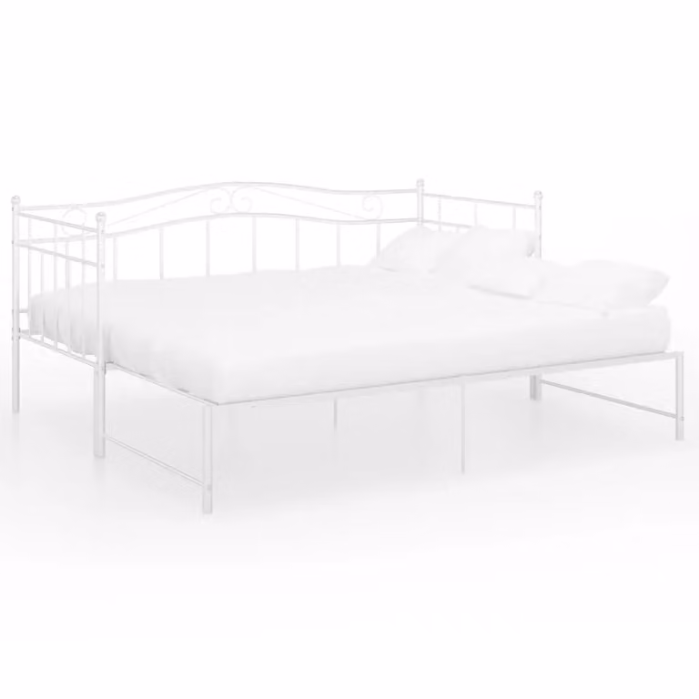Berkfield Home White Metal Pull-out Sofa Bed Frame W: 90 cm, L: 200 cm